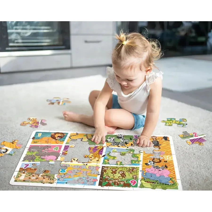 Animal Count 35 Piece Floor Jigsaw Puzzle Cobble Hill