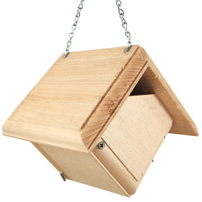 Hand Crafted Pine Wood Hanging Bird House for Carolina Wrens - Made in USA