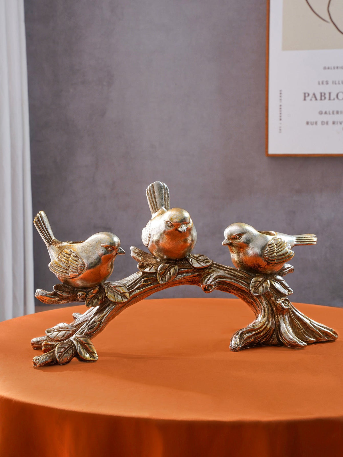 Bird Trio Branch Candle Holder