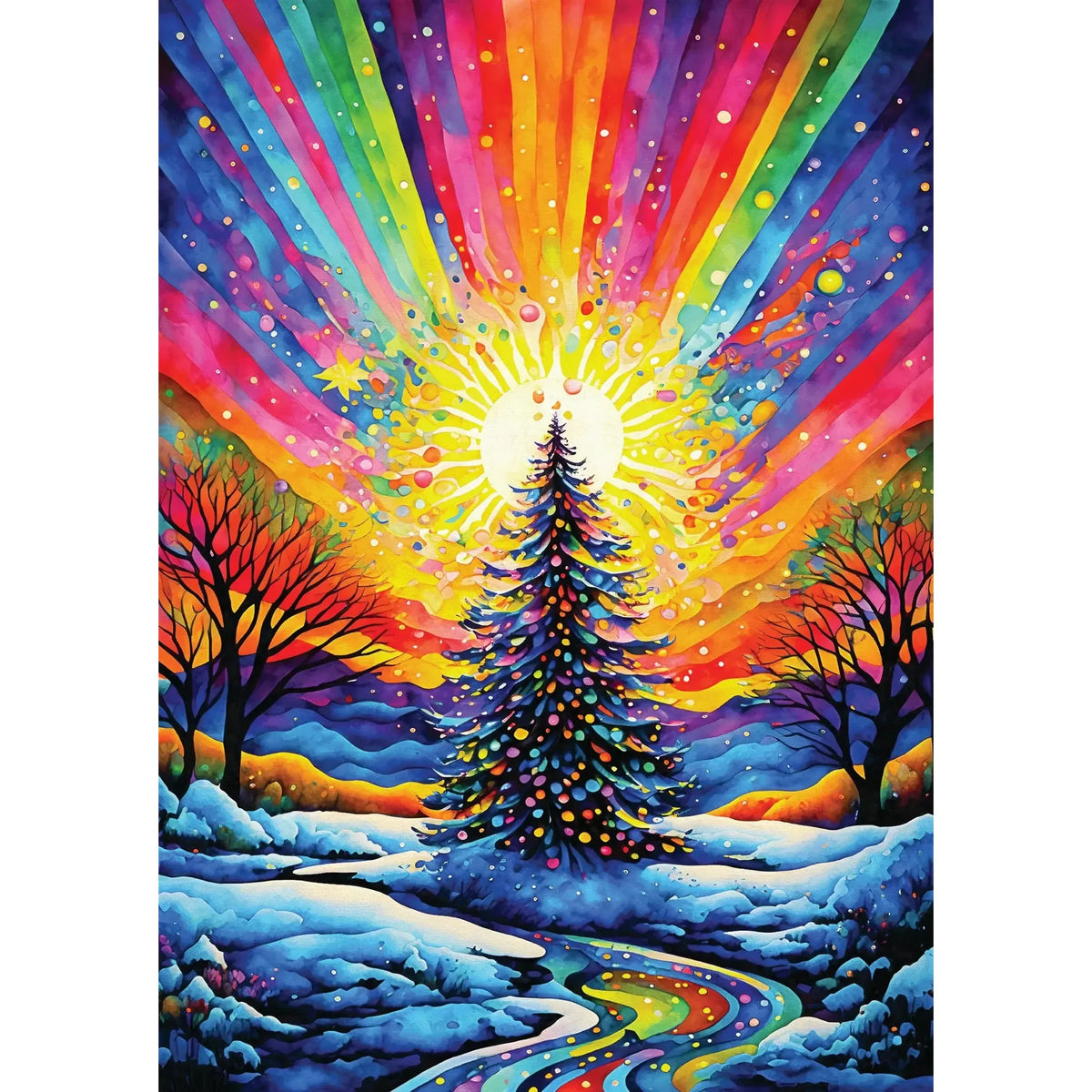 Christmas Tree Celebration 1000 Piece Jigsaw Puzzle Enjoy, seasonal Christmas decor and holiday accent