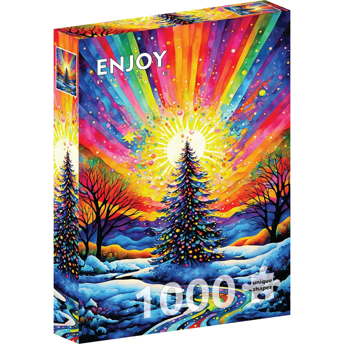 Christmas Tree Celebration 1000 Piece Jigsaw Puzzle Enjoy, Christmas tree themed decor for festive holiday decorating from Cedar & Spice Gifts