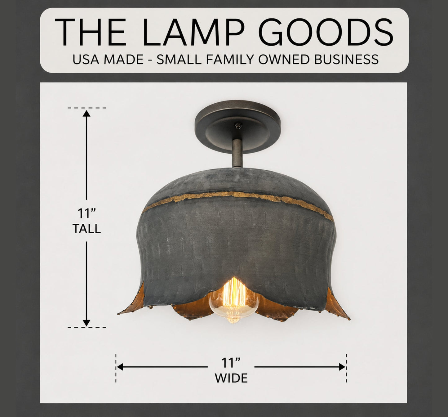 Large Lotus Galvanized Ceiling Light