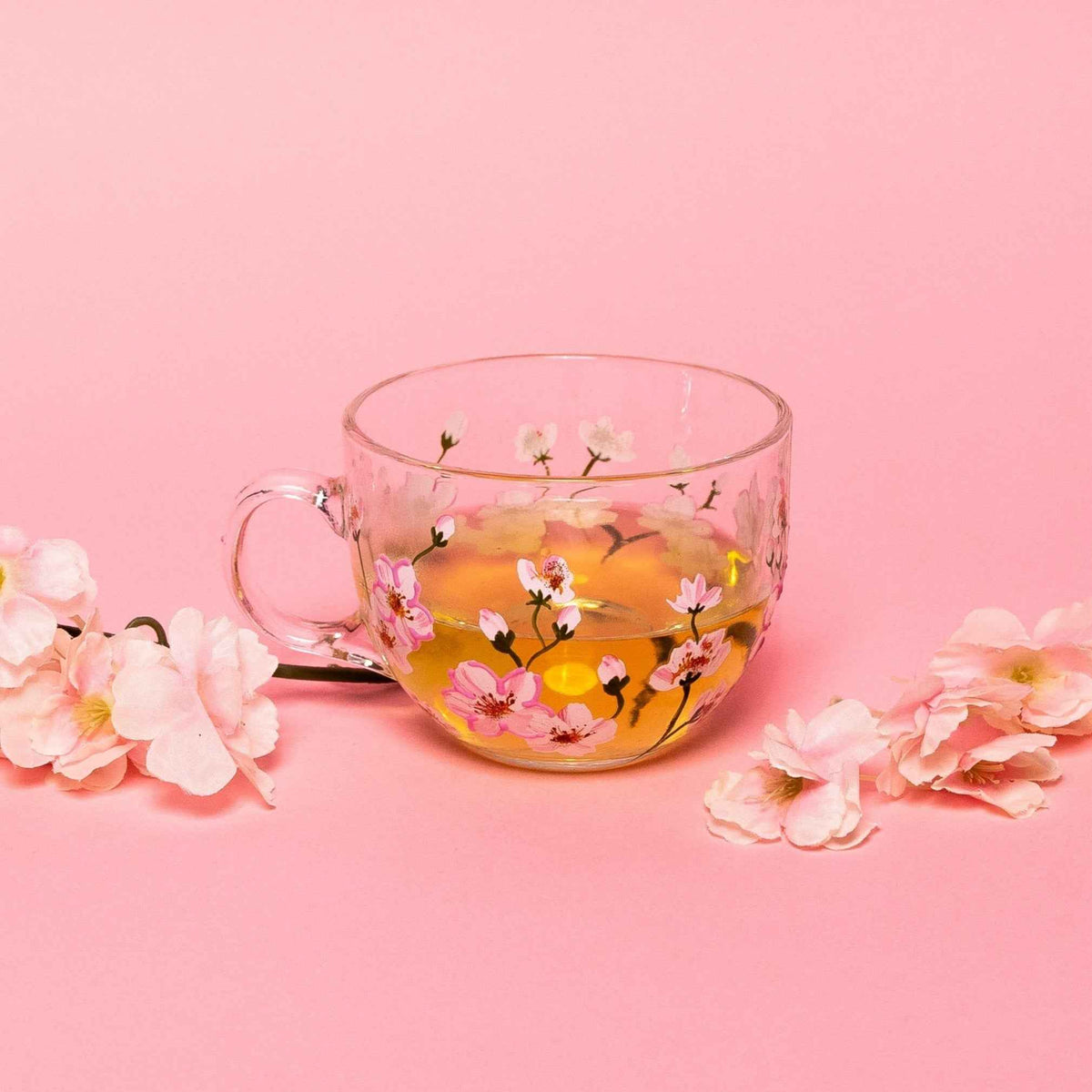 Painted Cherry Blossom Mugs