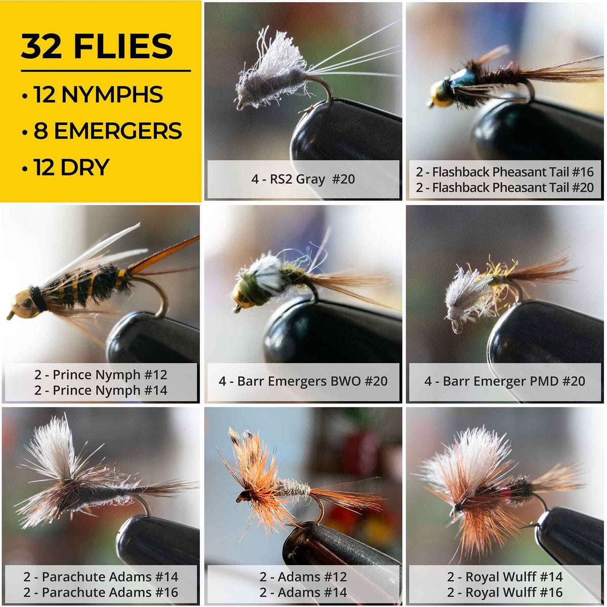 Mayfly Life Cycle 32 - Pack Fly Assortment - Fly Fishing Flies