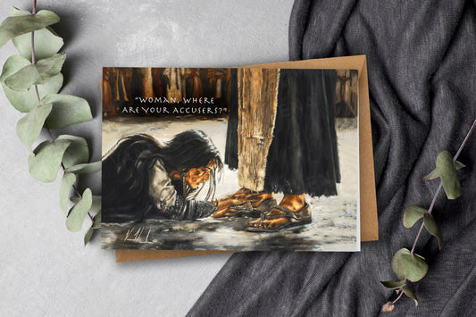 "Woman, Where Are Your Accusers?" Greeting Card