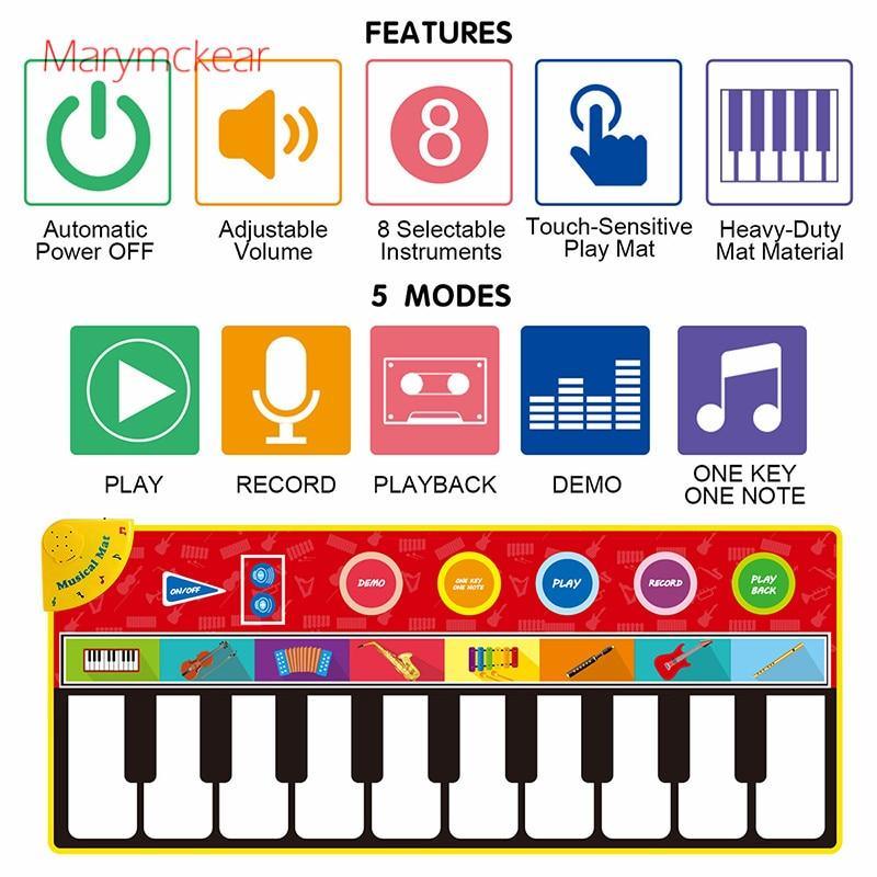 Children Musical Toys Crawling Piano Carpet Educational Toy Kids Baby Touch Play Game Mats Gift For Kids