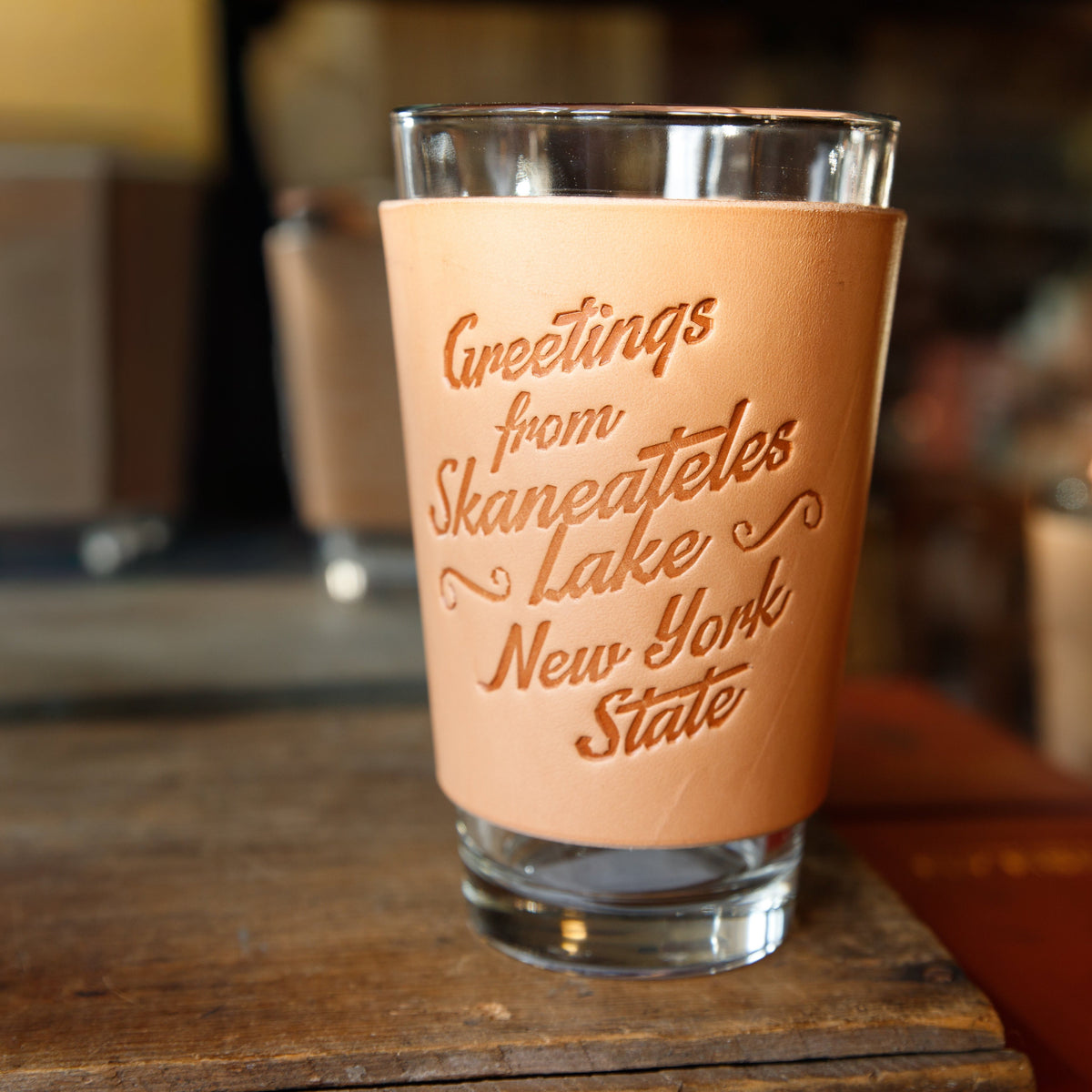Leather Pint Glass - USA Made