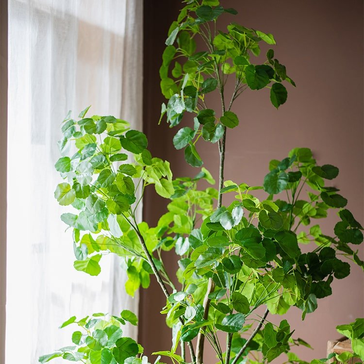 Silk Artificial Apple Banyan Leaf Tree In Pot — realistic faux greenery for indoor home decor distinctive decor choice