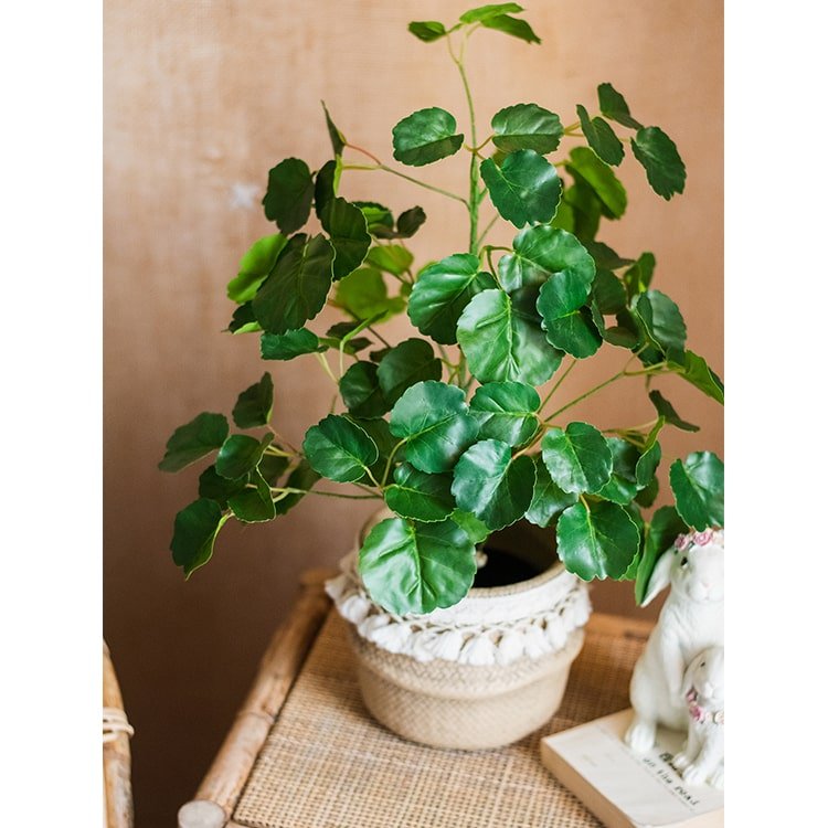 Silk Artificial Apple Banyan Leaf Tree In Pot — lifelike botanical accent for year round home decor online gift shop find
