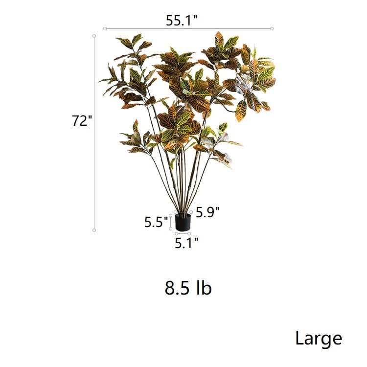 Large Leaf Artificial Croton Tree In Pot — decorative artificial greenery for indoor spaces online gift shop find image 12
