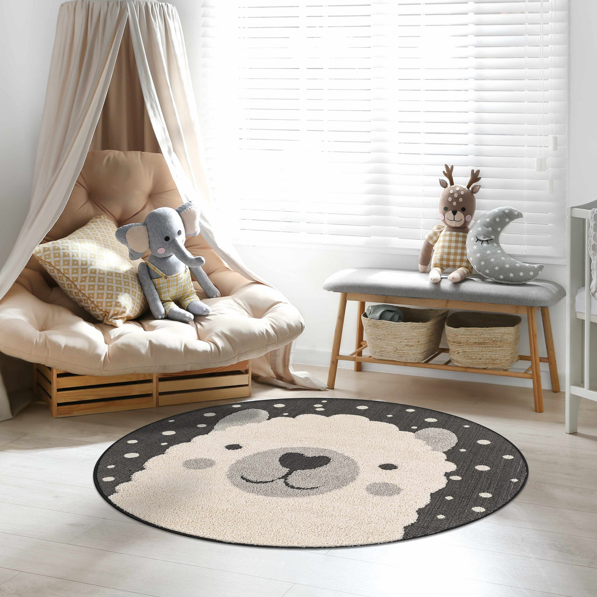 Kids Llama Animal Print Nursery Outdoor Area Rug - Clearance