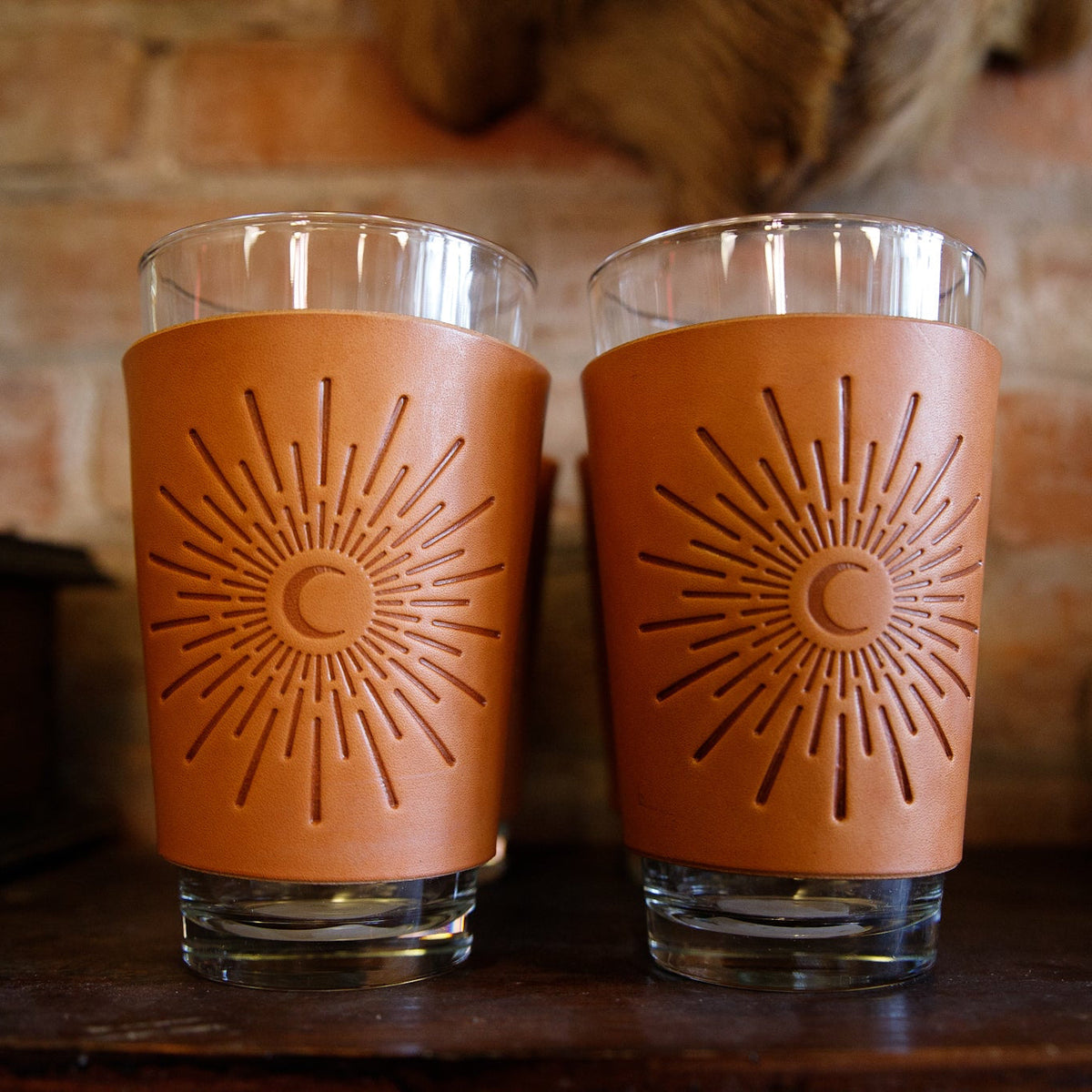 Leather Pint Glass - USA Made