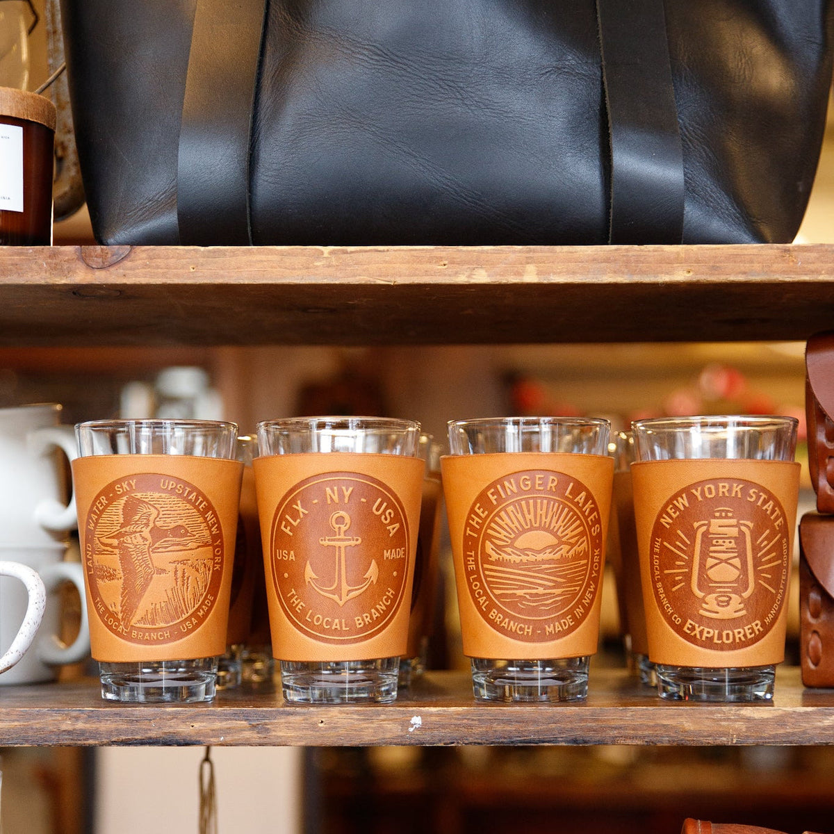 Leather Pint Glass - USA Made