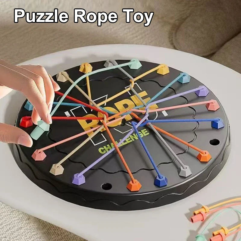 Rope Tangle Puzzle Toy - Educational Brain Teaser for Kids, Logic & Focus Game for Parent-Child Play