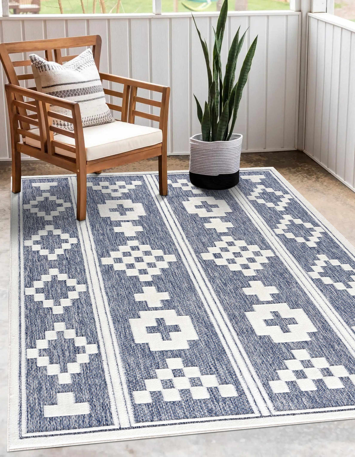 Hiro Blue Outdoor Rug - Clearance