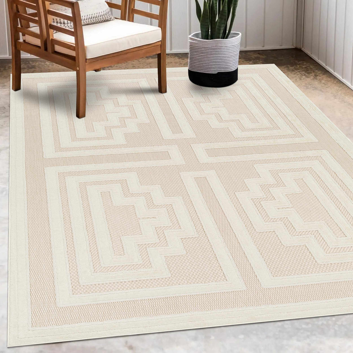 Yves Cream Outdoor Rug - Clearance