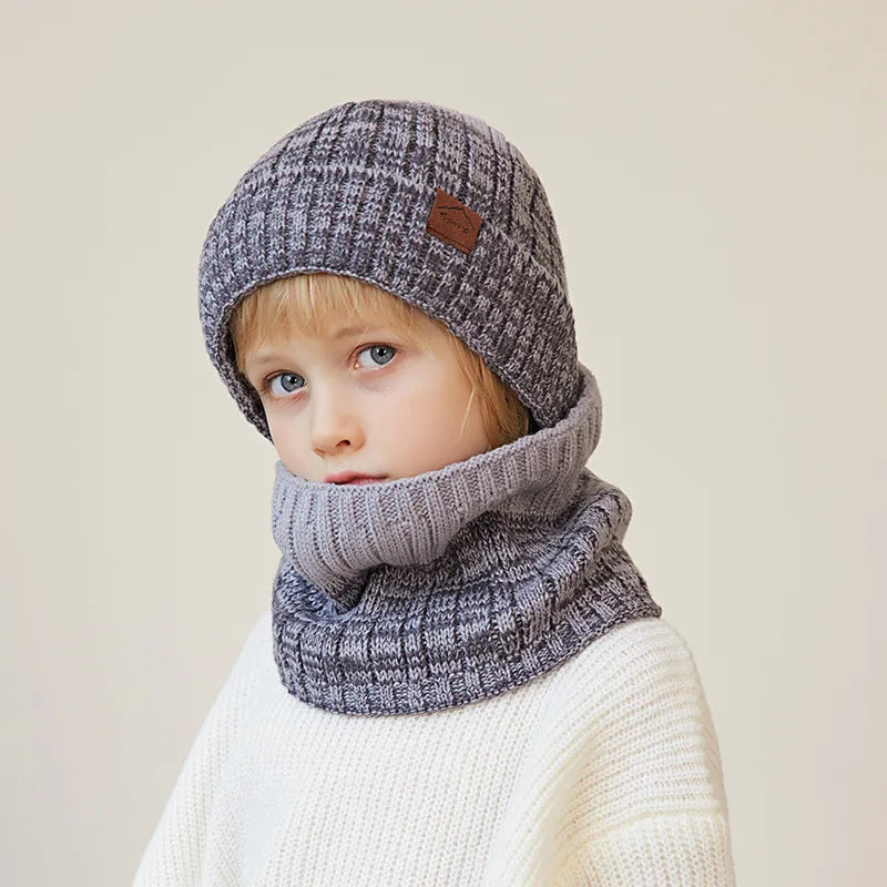 2/3Pcs Kids Winter Hat, Scarf & Gloves Set – Warm Beanie, Neck Warmer & Non-Slip Gloves for Boys & Girls (4-10Y)
