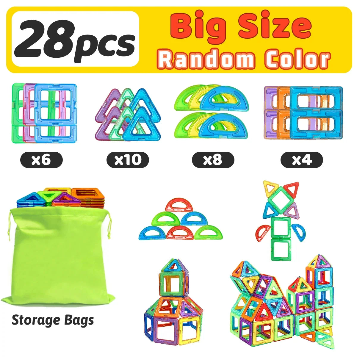 Big Size DIY Magnetic Building Blocks Construction Toy STEM