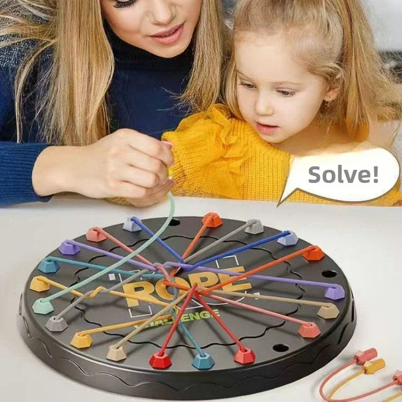 Rope Tangle Puzzle Toy - Educational Brain Teaser for Kids, Logic & Focus Game for Parent-Child Play