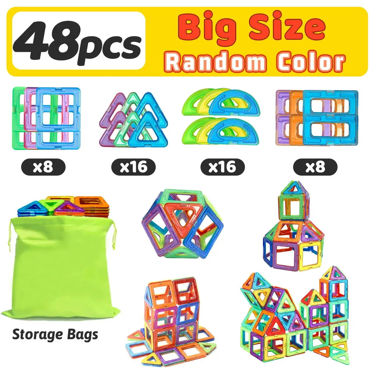 Big Size DIY Magnetic Building Blocks Construction Toy STEM