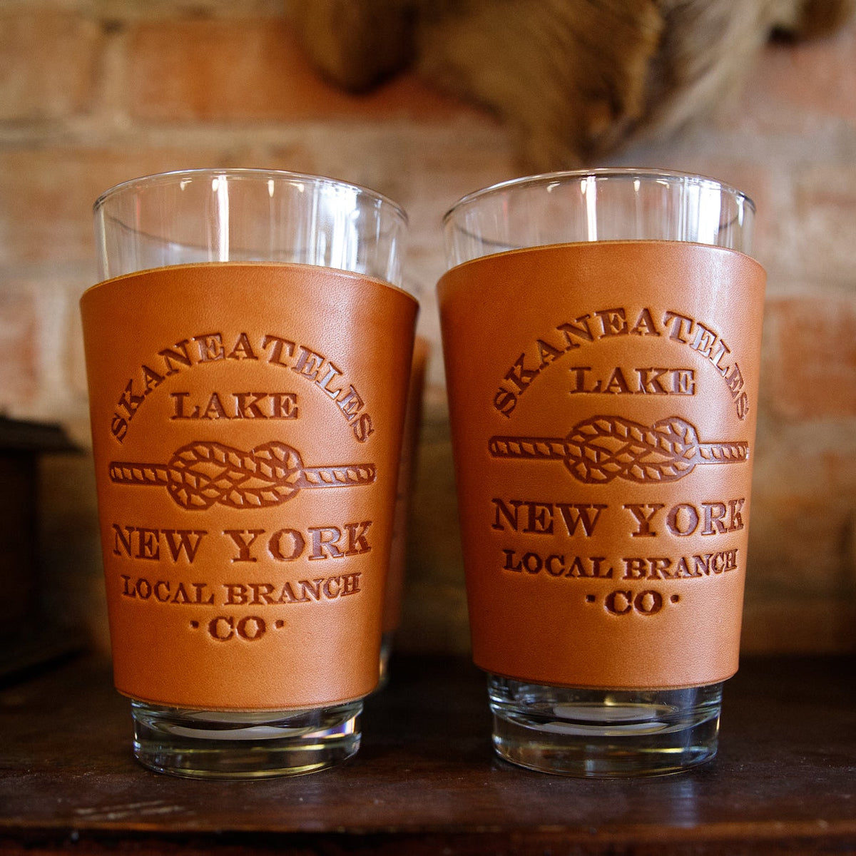 Leather Pint Glass - USA Made