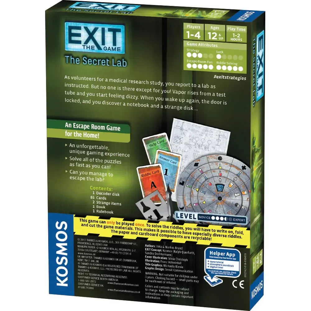 The Secret Lab - Exit the Escape Room Game - Kosmos