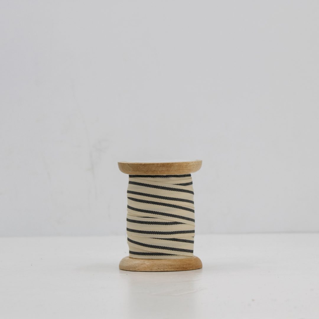 Stripped Ribbon in Cream & Black