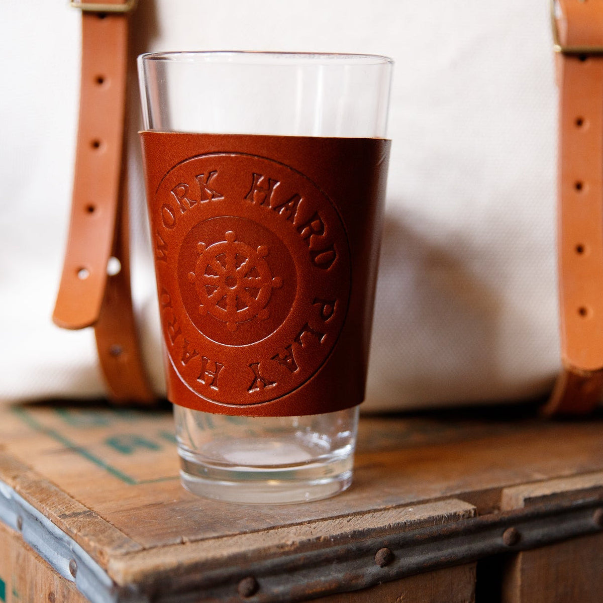 Leather Pint Glass - USA Made