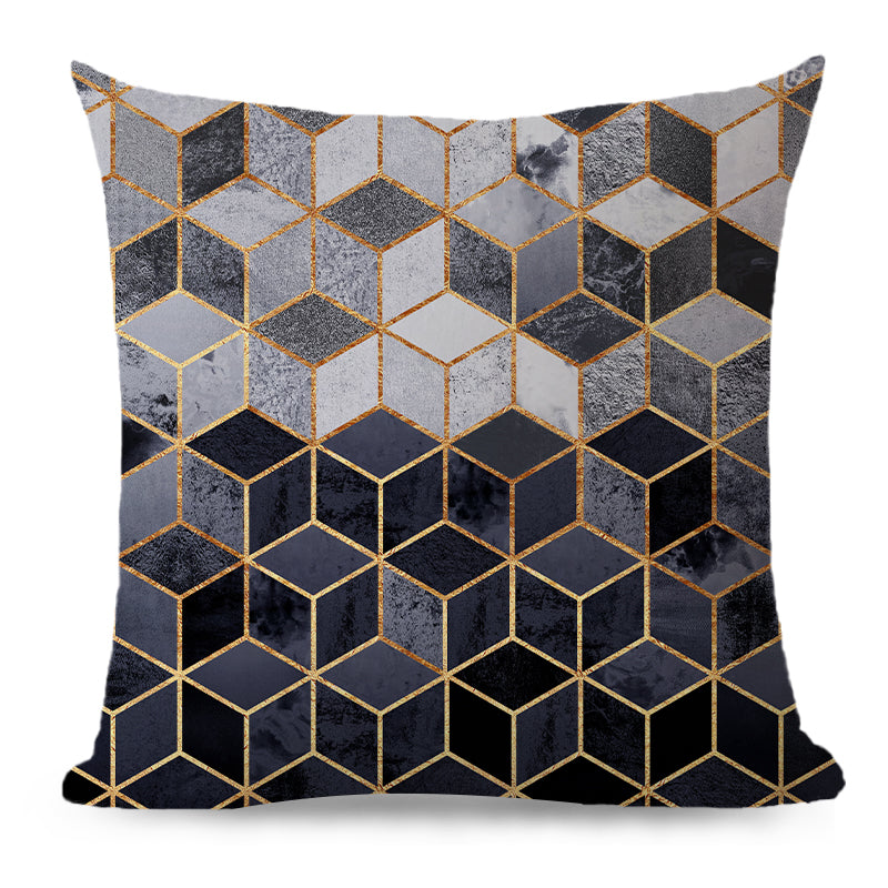 Throw Pillow Cover with 450g Insert, geometric, 18X18, Decorative Cushion – Fancy & Stacy