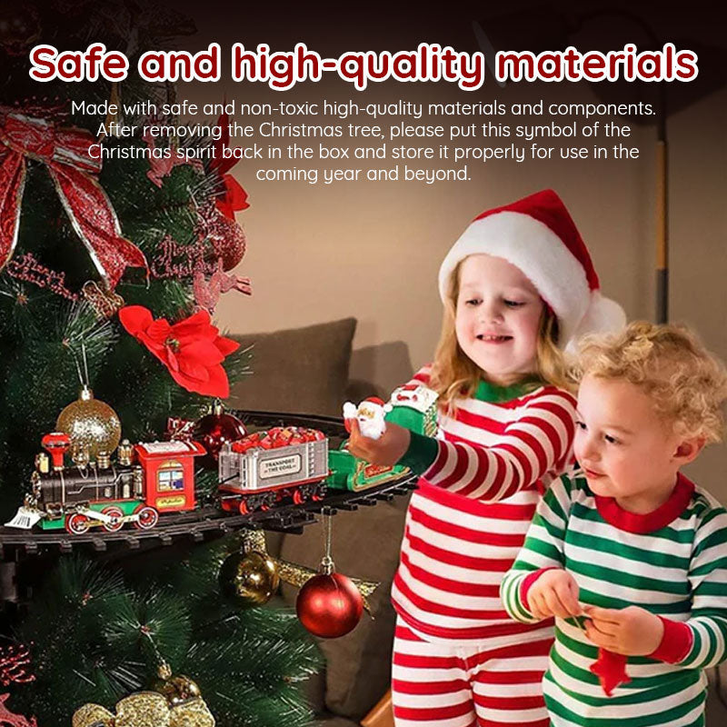 2025 Christmas Train & Tree Decor Set - Track Train with Music, Santa Theme, Kids Gift