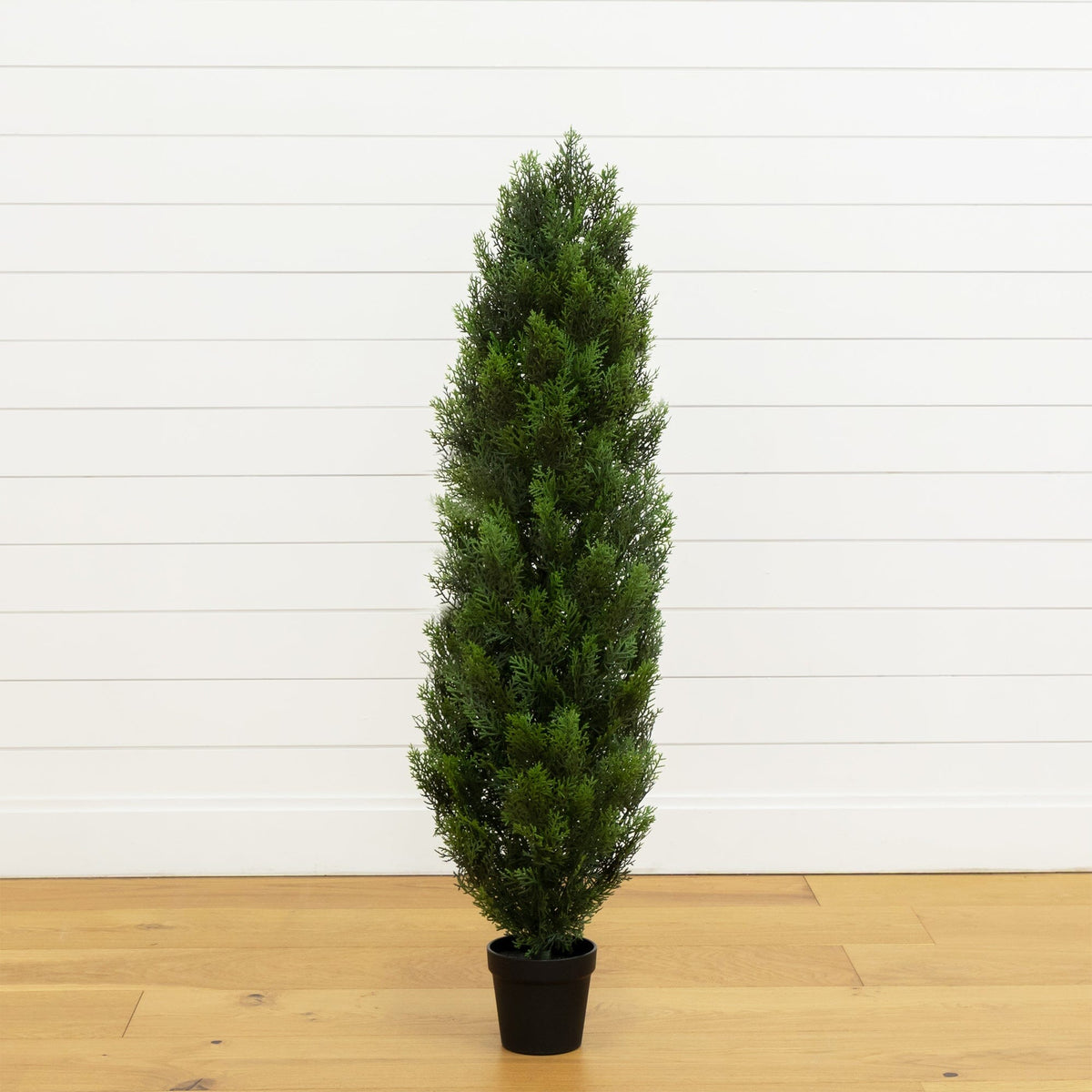 4' Cedar Tree Silk Tree (Indoor/Outdoor) — faux plant accent for living room office and home decor