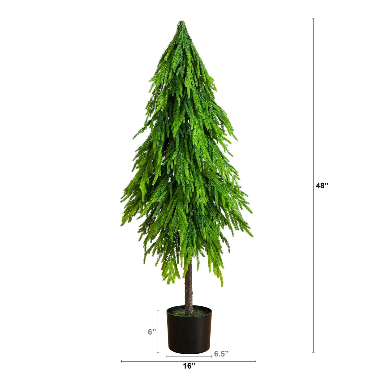 4' Artificial Real Touch Down Swept Norfolk Pine Tree with Natural Look
