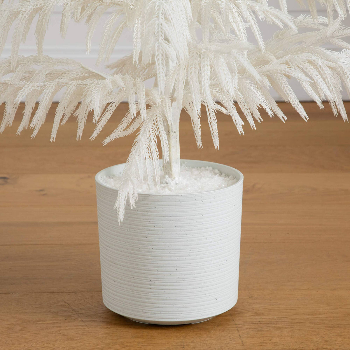 4' Artificial Real Touch White Norfolk Island Pine Christmas Tree with Natural Look, decorative Christmas tree for home and seasonal holiday display