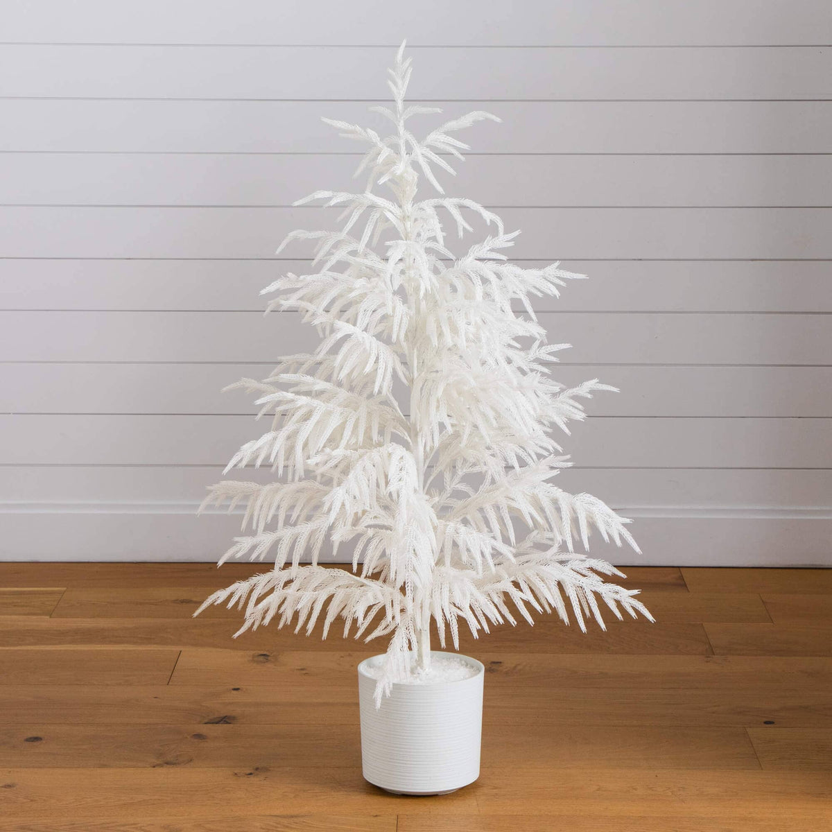 4' Artificial Real Touch White Norfolk Island Pine Christmas Tree with Natural Look, artificial Christmas tree for festive holiday home decor from Cedar & Sp...