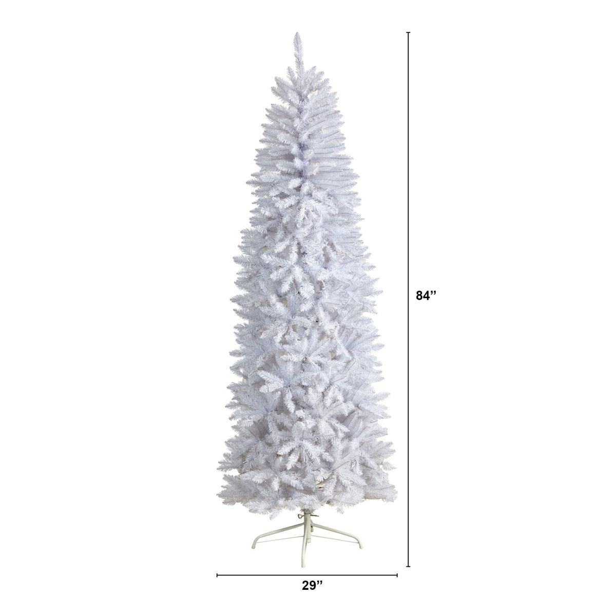 7' Slim White Artificial Christmas Tree with 995 Bendable Branches, Christmas tree for living room, entryway or seasonal display