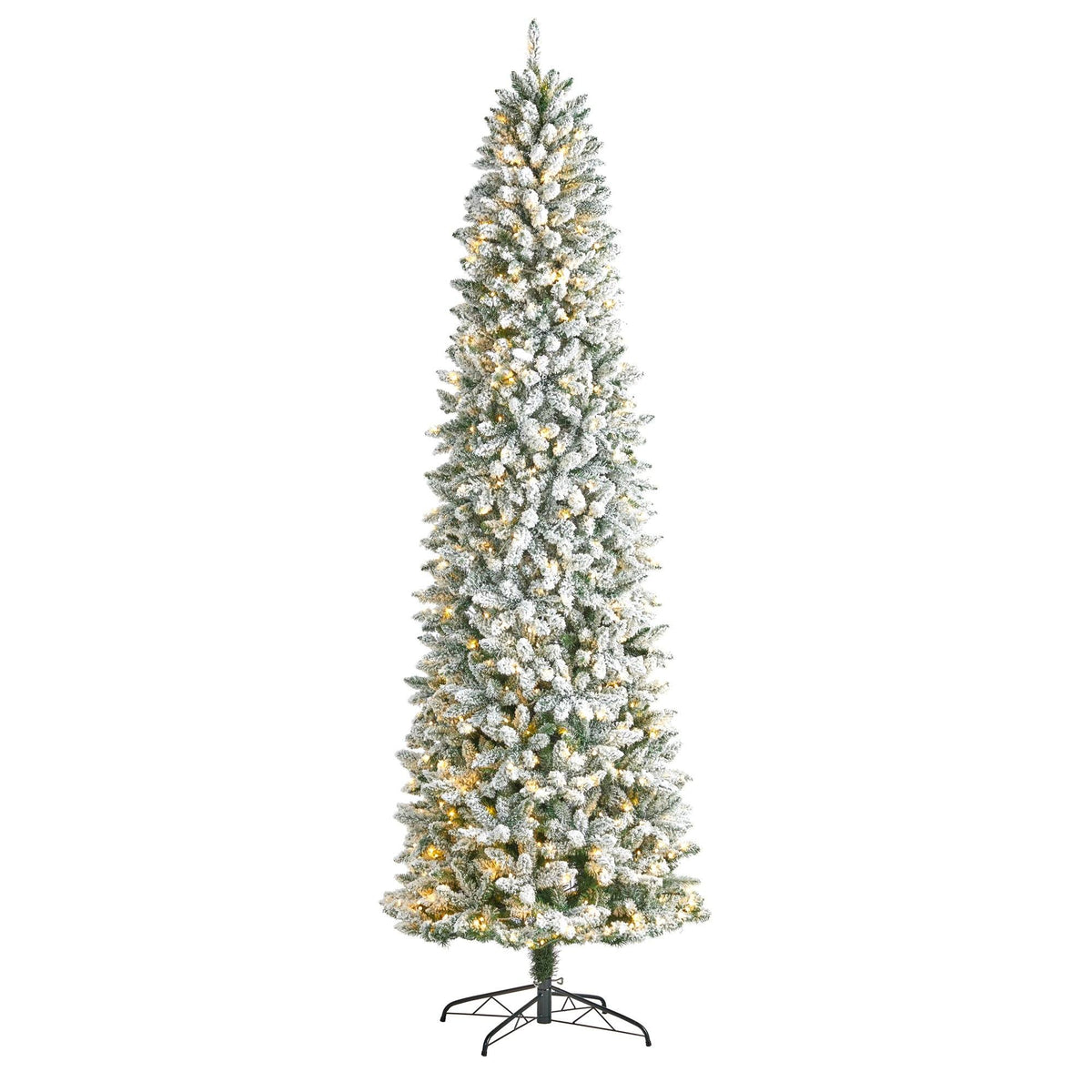 9' Slim Flocked Montreal Fir Artificial Christmas Tree, artificial Christmas tree for festive holiday home decor from Cedar & Spice Gifts