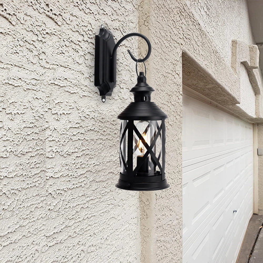 10''Tall Battery Powered Metal Lamp with Hook (Black)