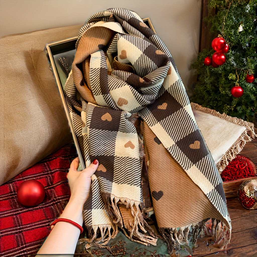Women's Winter Scarf Hearts