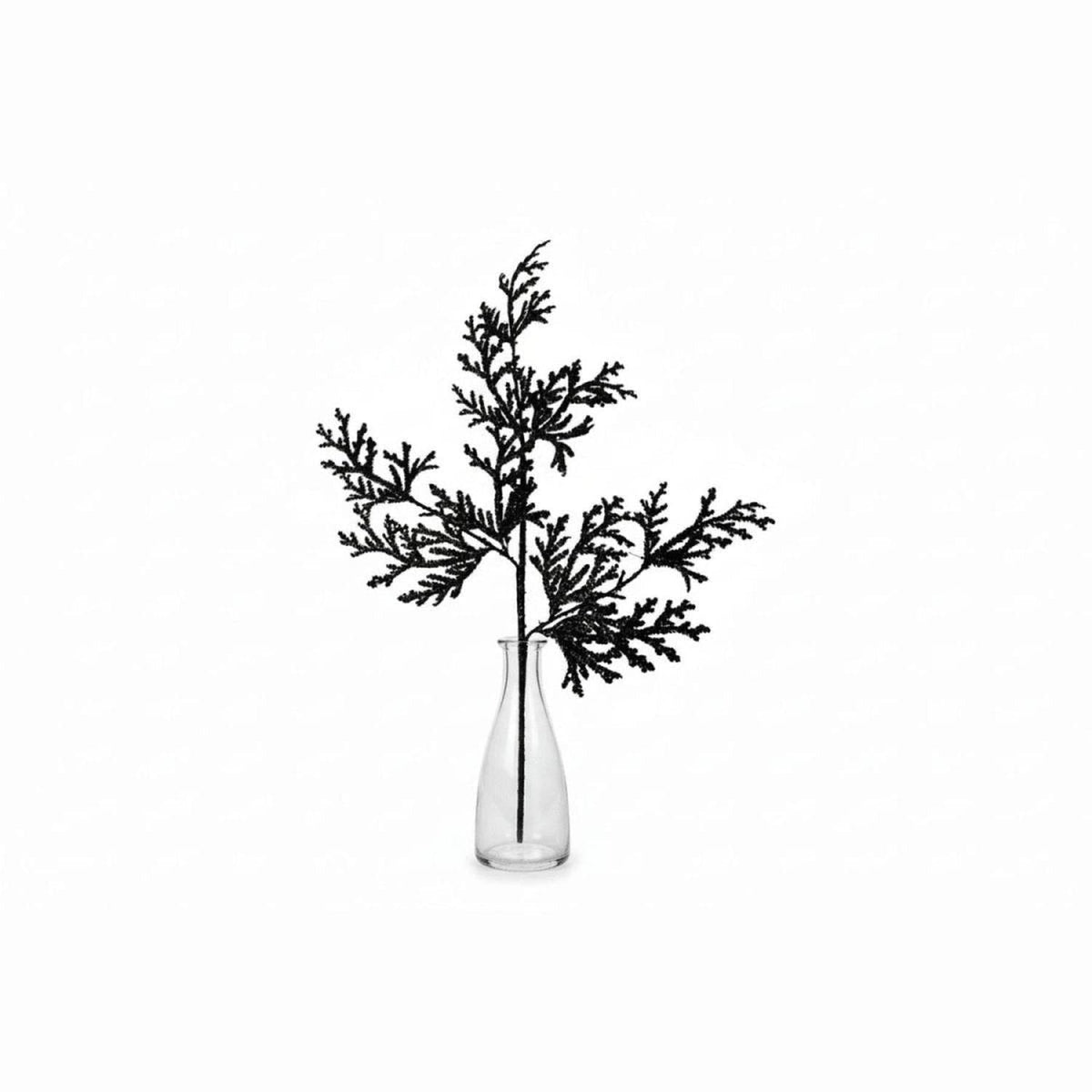 28" Glitter Lycopodium Spray: Black