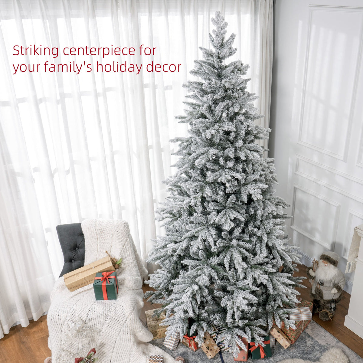 Artificial Flocked Christmas Tree with Snow Tips