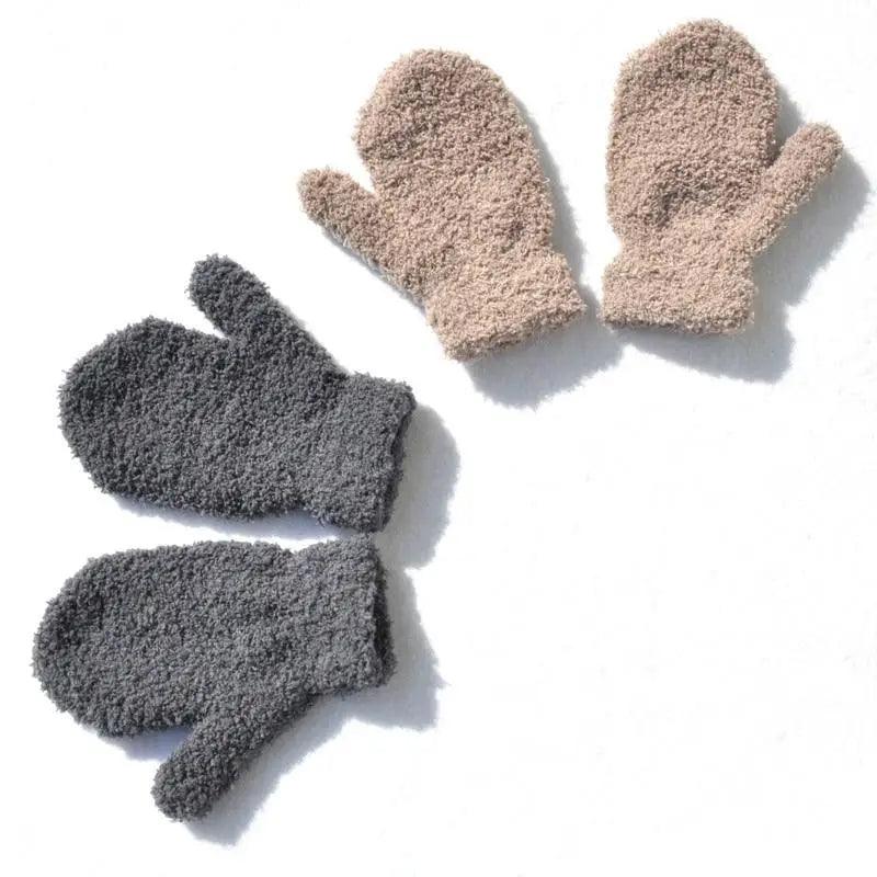 Cute Baby Colorful Thick Warm Gloves For Kids Classic Full Finger Mittens Soft Comfortable Winter Gloves For Children