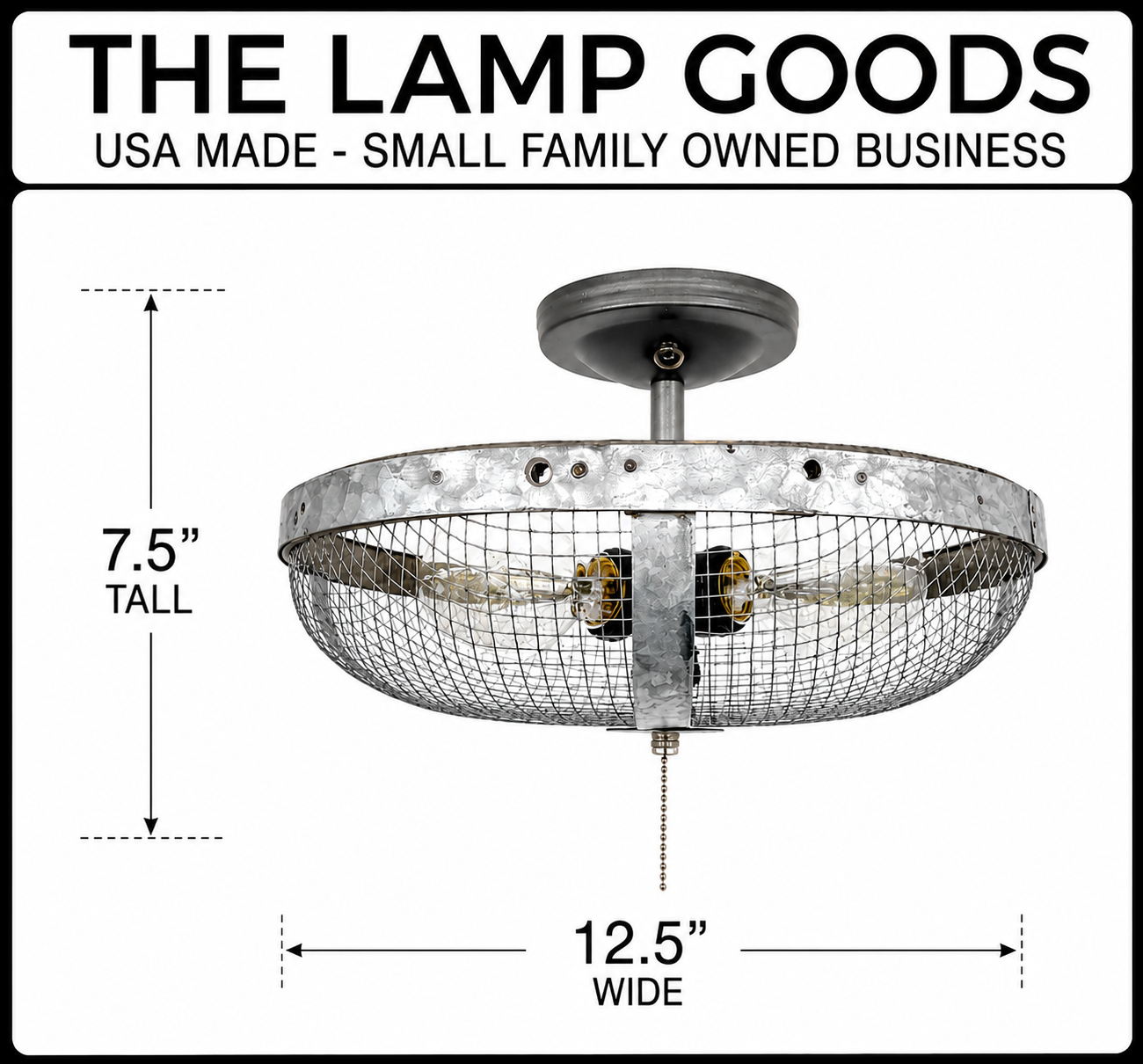 Industrial Farmhouse Screen Flush Mount Ceiling Light