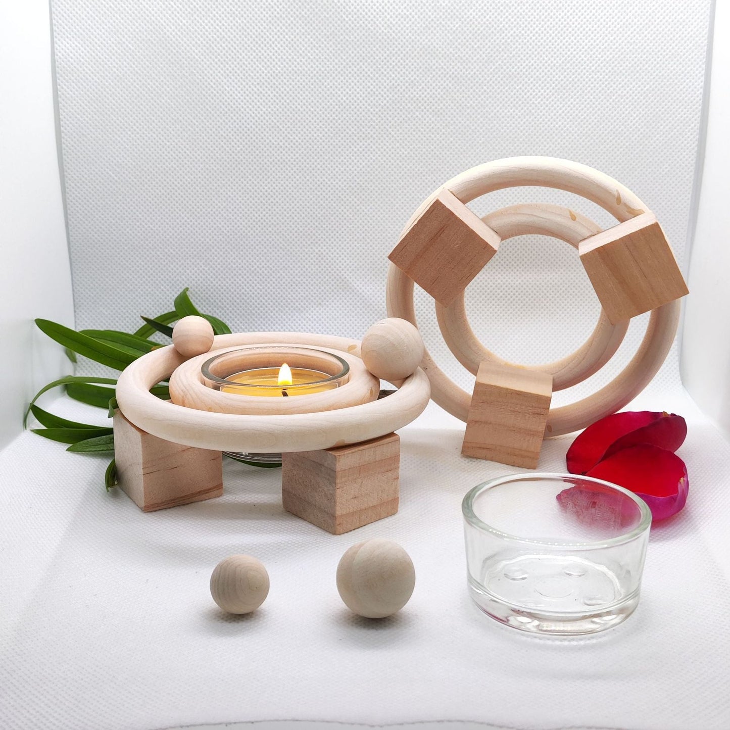 Solar System Theme Wooden Candlestick
