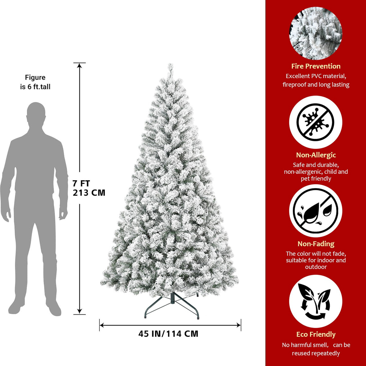 7FT Flocked Christmas Tree