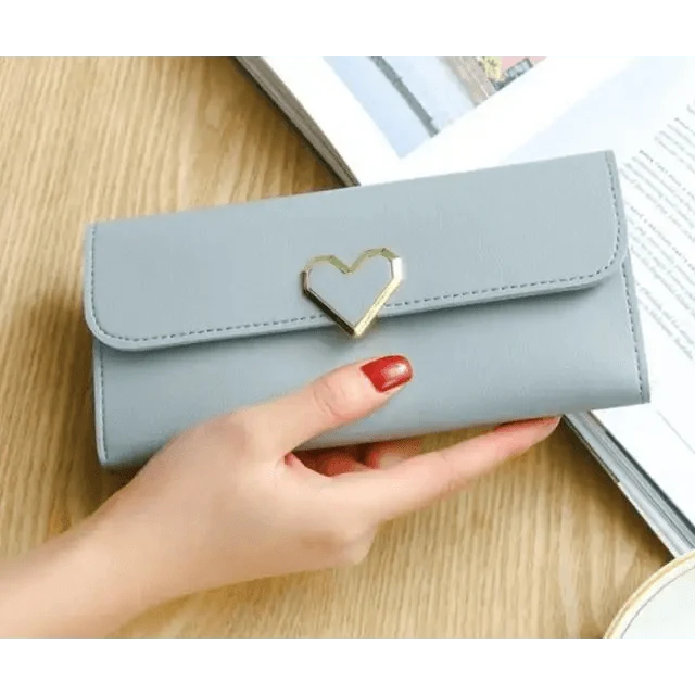 Durable Purses Luxury Love Heart Wallets For Ladies And Girls Smart Money Pocket, Card Holder Female Wallets And Phone Clutch Bag