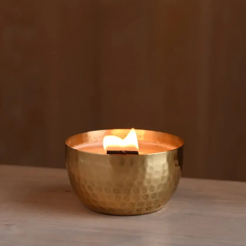 Autumn Brass Bowl Collection-Solid Brass 14ozPure Soy Candle