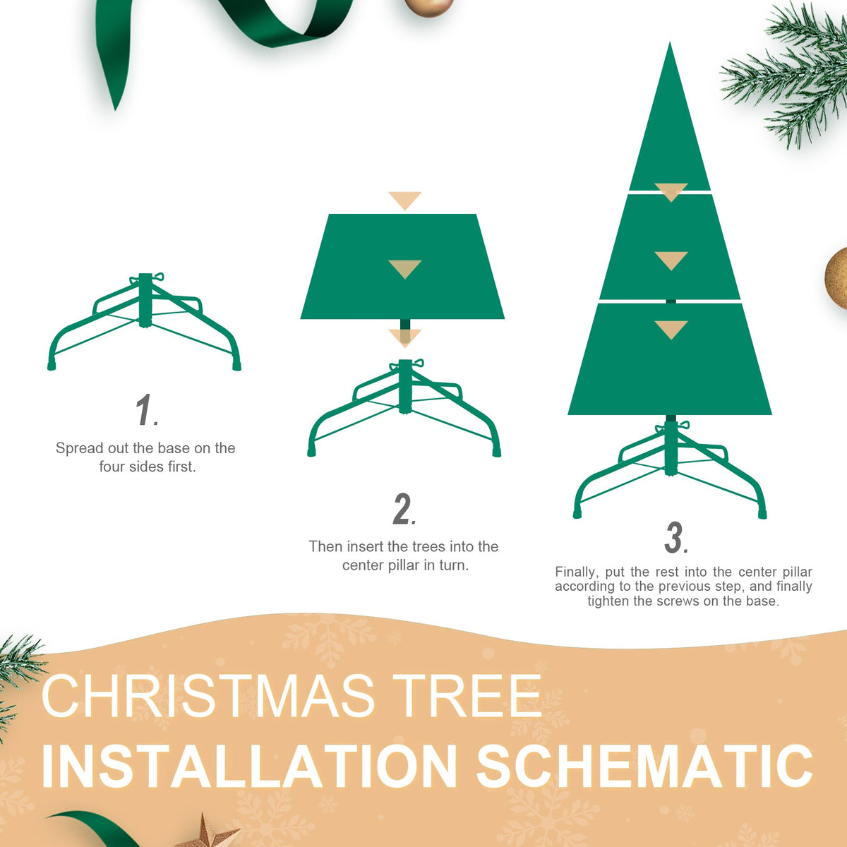 6FT Christmas Tree with 1032 Tips and 300 Warm Lights