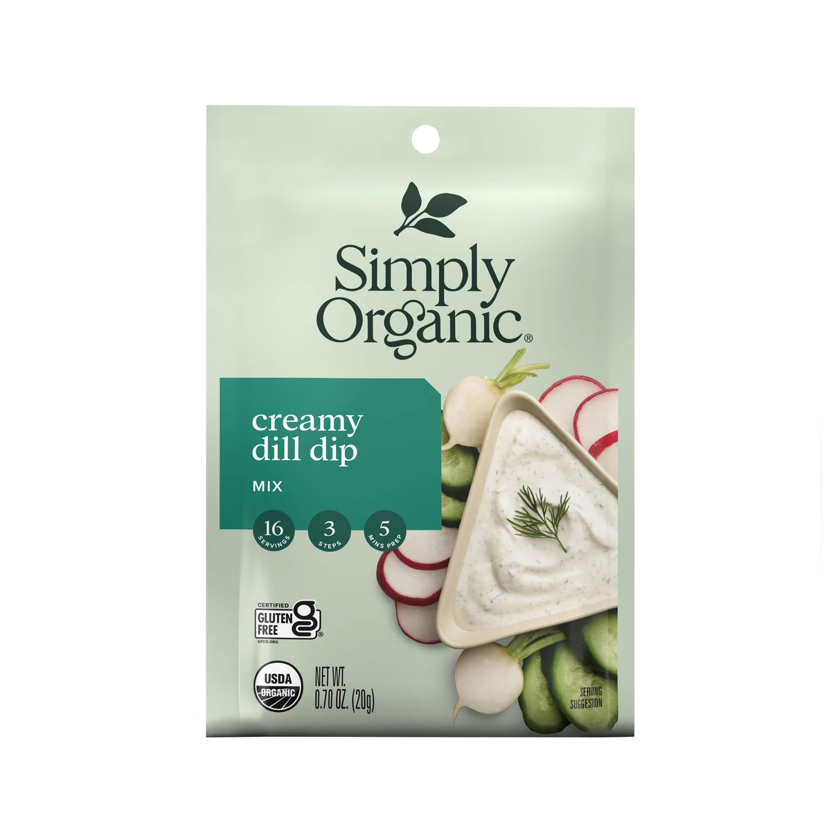 Creamy Dill Dip Mix, Certified Organic, Gluten-Free, 0.7 Oz