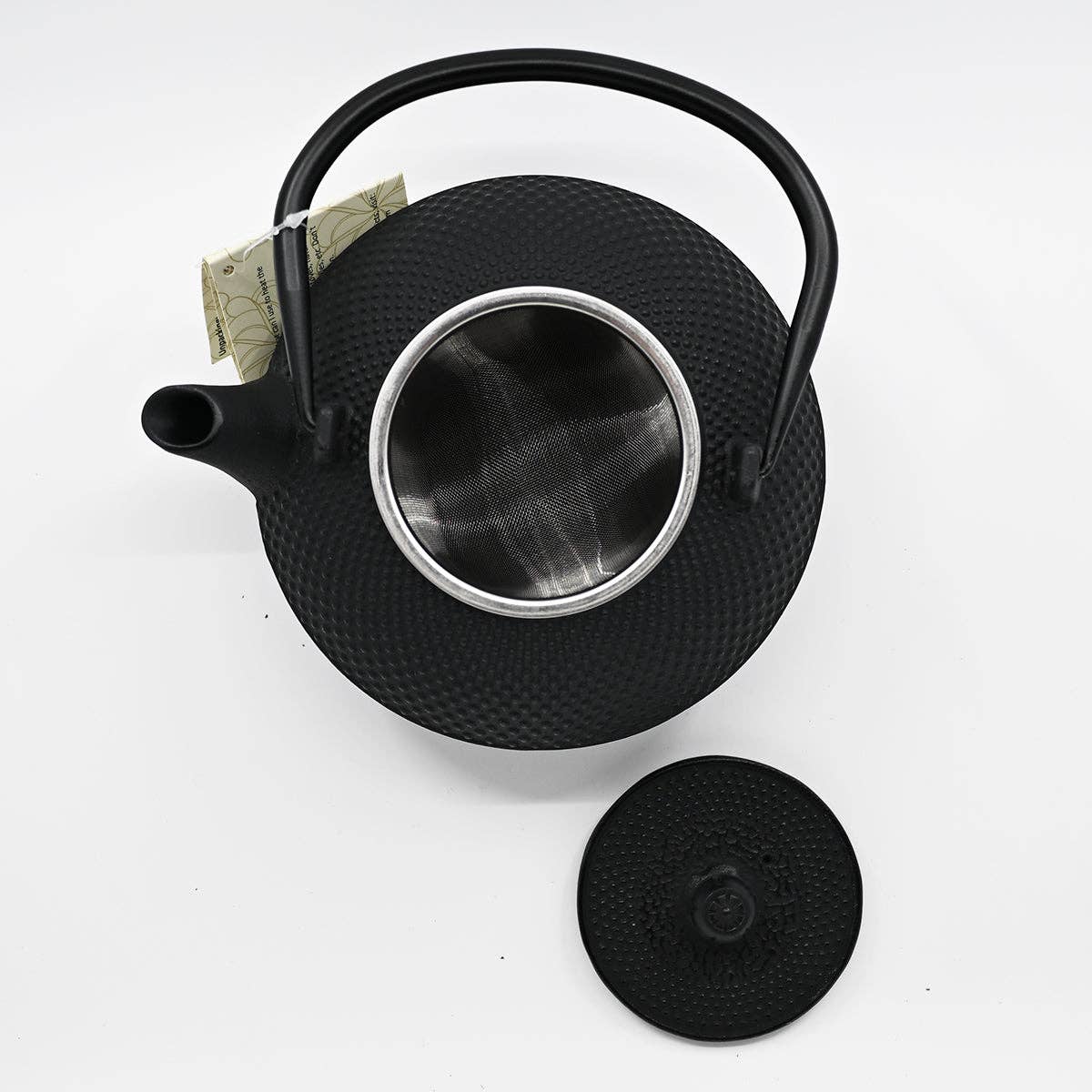 Black Hobnail Design 44oz Cast Iron Tea Pot (1/6)