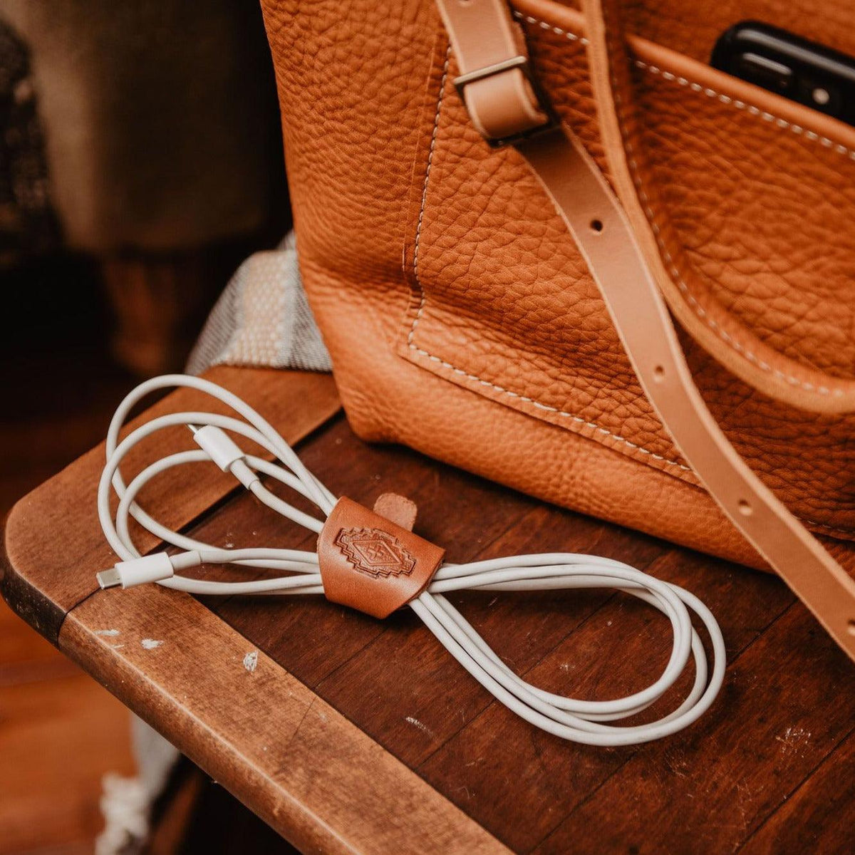 Leather Headphone/Cord Keeper - USA Made